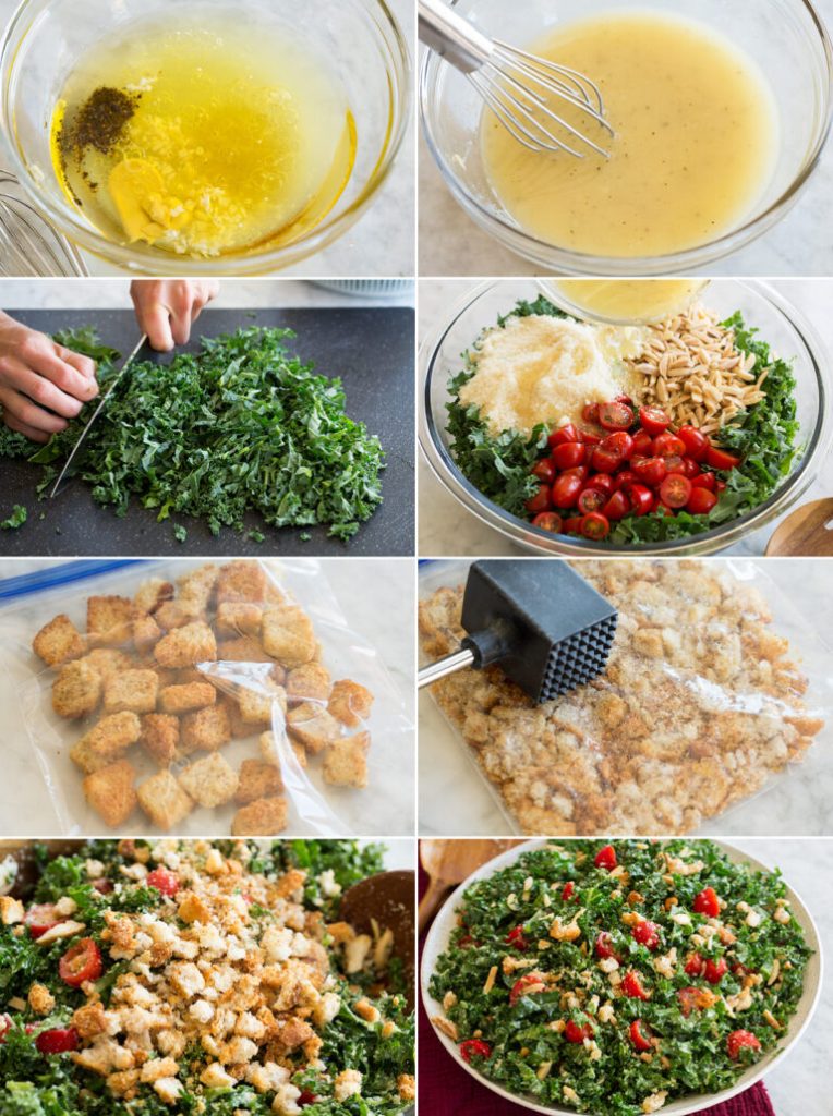 Ingrediente salată de varză kale cu lămâie și parmezan