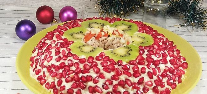 Salată de capriciu pentru doamne cu rodii și kiwi