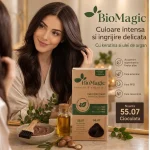 Vopsea de par Biomagic 55.07, maro ciocolatiu inchis, 250g - Produse cosmetice