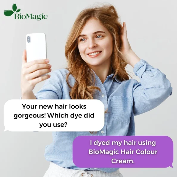 Vopsea de par, Biomagic 6.72 blond inchis, fara amoniac, keratina, ulei argan, 250 g