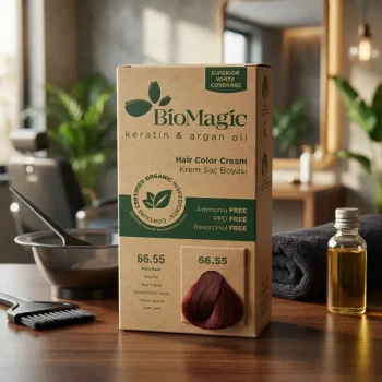 Vopsea par Biomagic 66.55, rosu intens, fara amoniac, 250g - Produse cosmetice