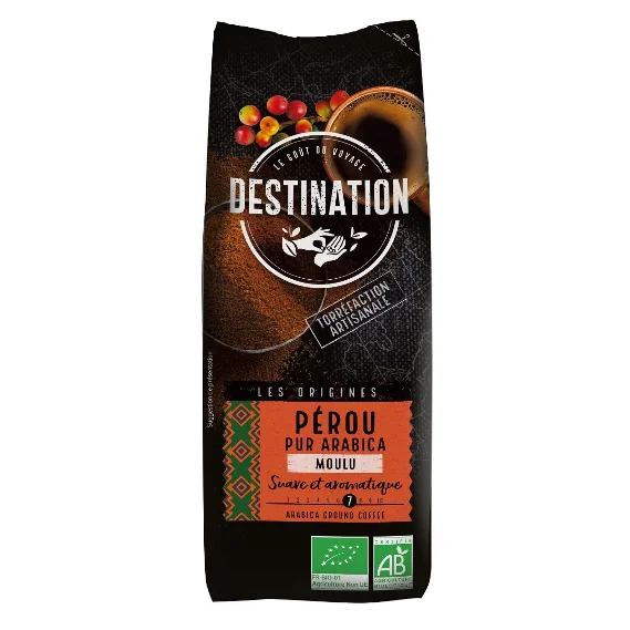 Cafea arabica măcinată 100 % peru fair for life BIO 250 g - Destination