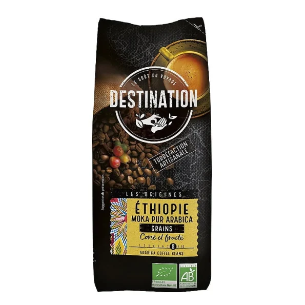 Cafea boabe 100% Arabica, Fair Trade, ecologica, Etiopia, Destination, 500 g