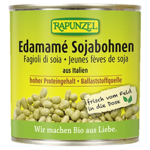 Boabe de soia Edamame, conservate in saramura, bio, Rapunzel, 200 g