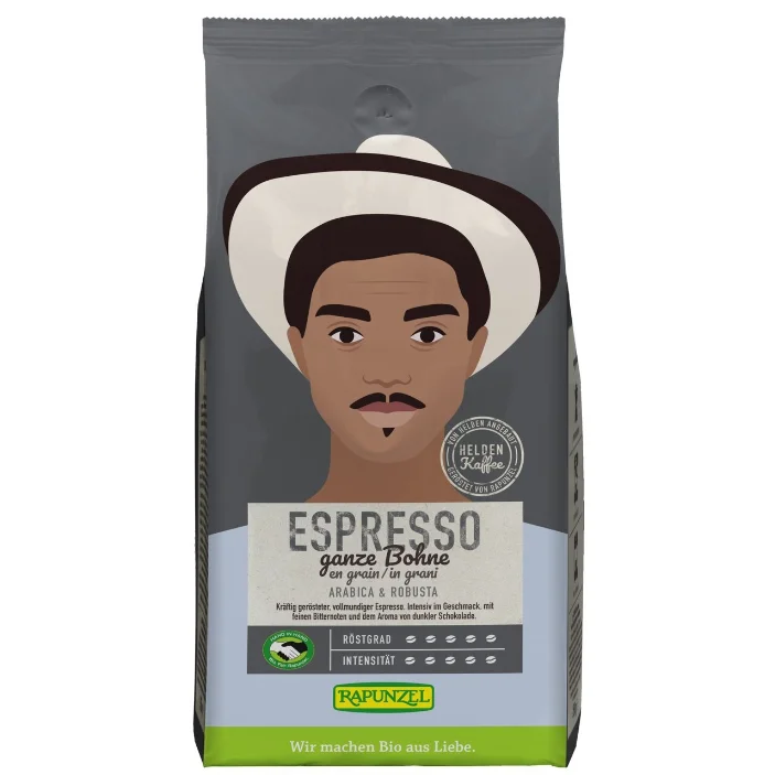 Fair Trade arabica / boabe de espresso prăjite BIO 250 g - Rapunzel