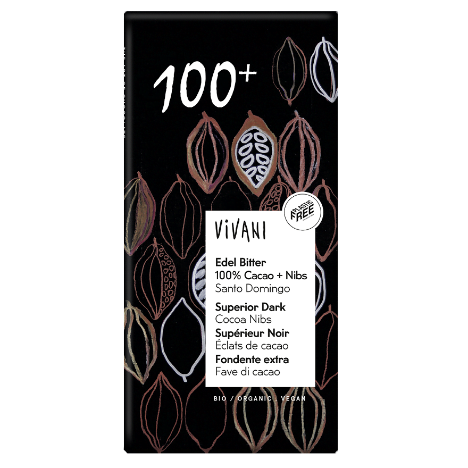 Bitter 100 % cacao BIO 80 g - Vivani