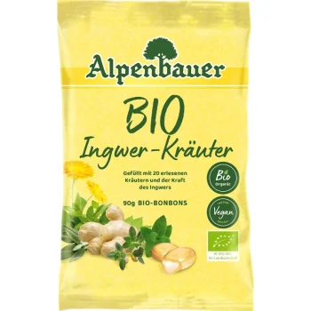 Bomboane ghimbir, ierburi Bio, Alpenbauer, 90g