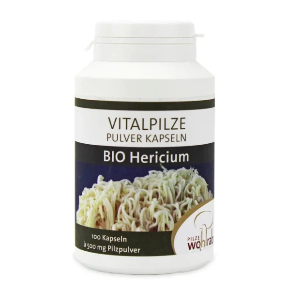 Ciuperci Hericium BIO 100 capsule (500 mg) Pilze Wohlrab Ciuperci Hericium Bio, sistem nervos, Pilze Wohlrab, 100cps