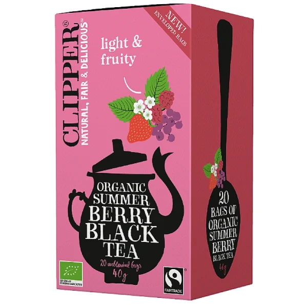 Ceai negru, coacaze, zmeura, capsuni, Bio, Clipper, 40g