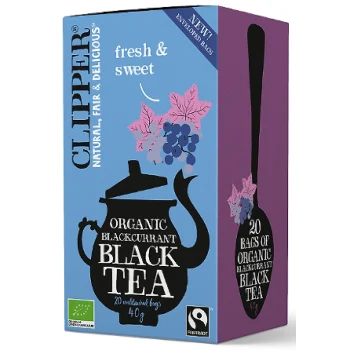 Ceai negru cu coacăze, Bio, Fair Trade, Clipper, 40g