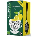 Ceai verde cu lămâie, Bio, Fair Trade, Clipper, 40 g, 20 pliculețe