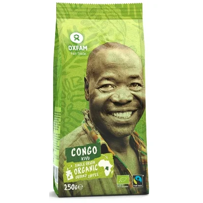 Cafea Arabica 100 % măcinată din zona lacului Kivu Fair Tade BIO 250 g - Oxfam Fair Trade