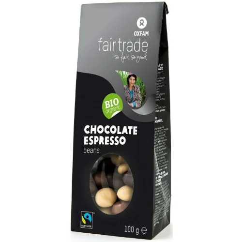 Boabe de cafea în amestec de ciocolată Fair Trade BIO 100 g - Oxfam Fair Trade