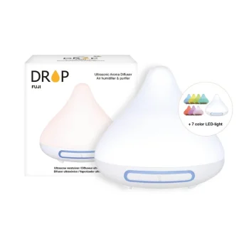 Difuzor uleiuri esențiale ultrasunete Fuji Physalis, alb, LED multicolor