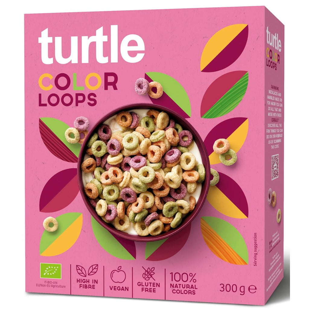 Discuri de cereale colorate fără gluten BIO 300 g - Turtle