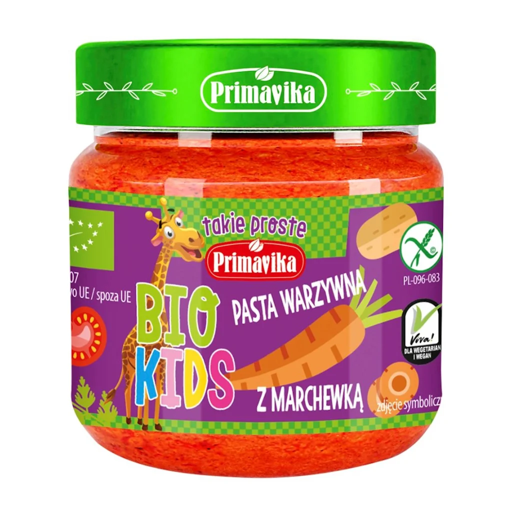 Pastă de legume fără gluten cu morcovi BIO 160 g - Primavika