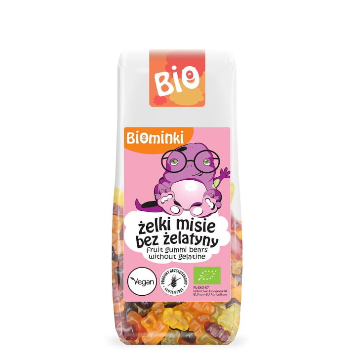 Jellybeans (ursuleți de pluș) fără gluten BIO 100 g - Biominki