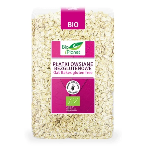 Fulgi de ovaz fara gluten BIO 1 kg - Bio Planet Fulgi de ovăz Bio fără gluten, certificat Bio Planet, 1 kg