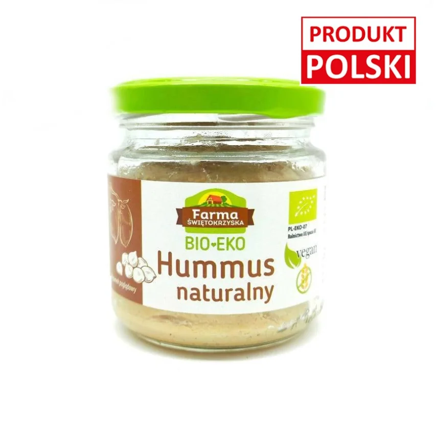 Hummus natural fără gluten BIO 160 g - Farma Świętokrzyska