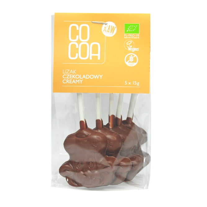 Acadele de ciocolată cremoasă fără gluten BIO (5 x 15 g) 75 g - Cocoa