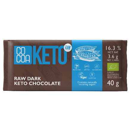 Ciocolată Keto cu ulei mct fără adaos de zahăr BIO 40 g - Cocoa