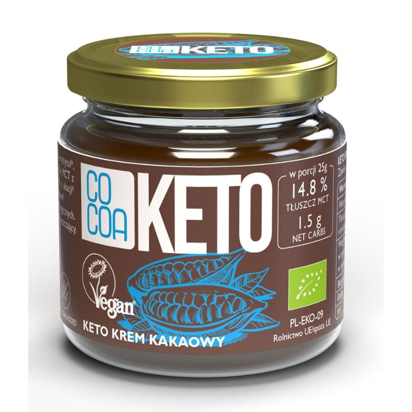 Cremă de cacao keto cu ulei mct fără adaos de zahăr BIO 200 g - Cocoa