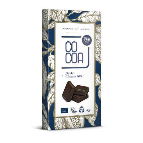 Ciocolată crudă amară clasică 70 % BIO 50 g - Cocoa