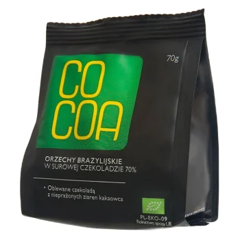 Nuci de Brazilia în ciocolată raw bio, Cocoa, 70 g