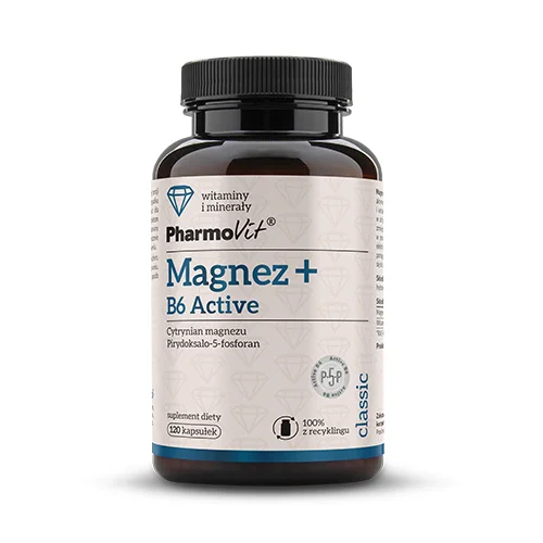 Magneziu cu vitamina b6 activ fără gluten 120 capsule 81.37 g - Pharmovit