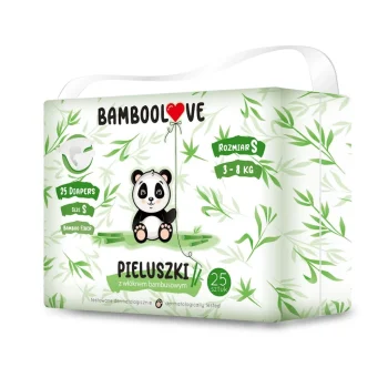 Scutece bambus eco, antialergice, S 3-8kg, Bamboolove, 25buc