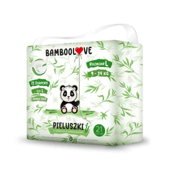 Scutece din fibra de bambus marimea L Bamboolove 9-14kg (21buc.)