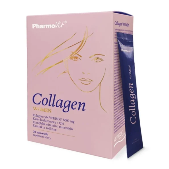 Colagen hidrolizat femei, benefic pielii, părului, unghiilor, Pharmovit, 20 pliculete