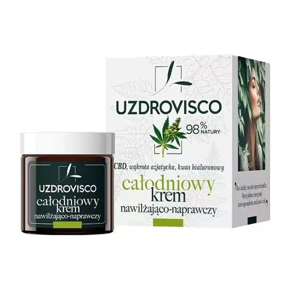 Cremă naturală reparatoare CBD, acid hialuronic 4D, Uzdrovisco, 50 ml