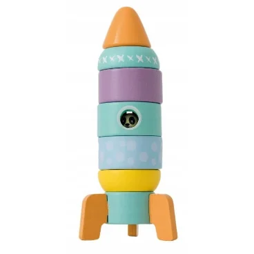 Jucărie rachetă din lemn pentru copii cu vârsta peste 12 luni - Sun Baby