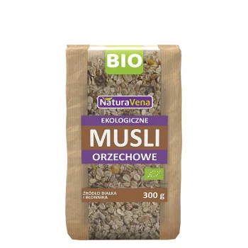 Muesli cu alune, cereale integrale crocante, Bio, NaturaVena, 300 g