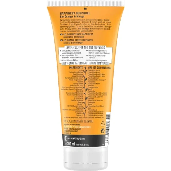 Gel de dus portocale si mango ECO Happiness 200 ml Sante