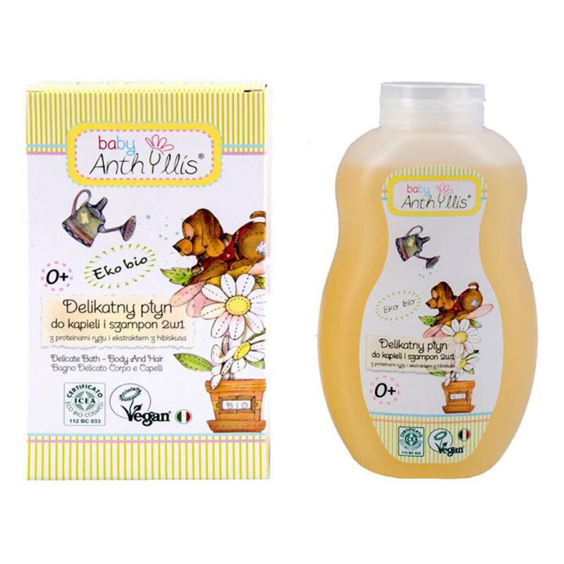 Șampon si lotiune de baie bebelusi 2 in1 proteine de orez si extract de hibiscus 400 ml baby anthyllis