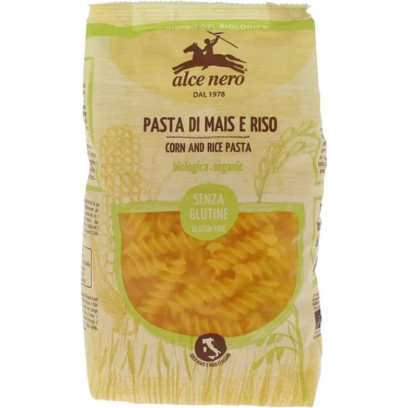 Paste (porumb si orez) fusilli fara gluten BIO 250 g - Alce Nero Paste fusilli din porumb si orez Bio fara gluten Alce Nero 250 g