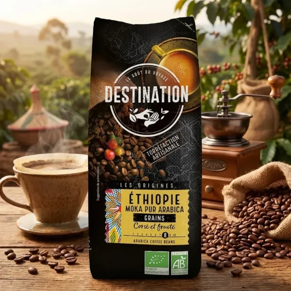 Cafea boabe Arabica, Etiopia, Bio Fair for Life, Destination, 500g - Băuturi naturale sucuri