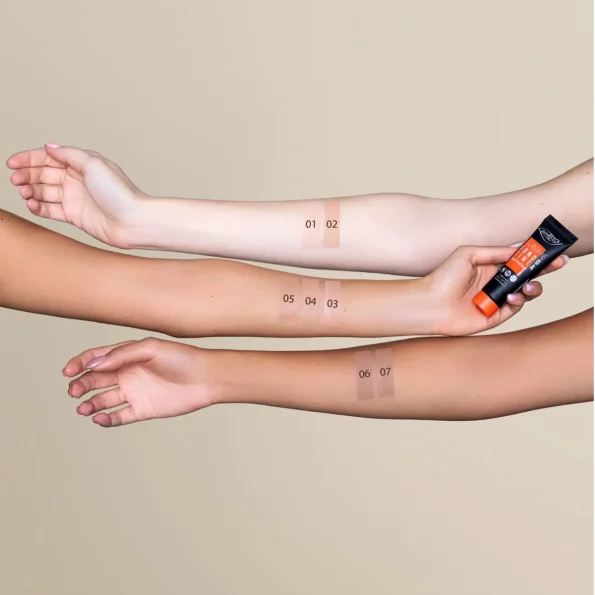 Fond de ten, mat rezistent la apă organic, Sublime 02, 30 ml, Purobio - Produse cosmetice