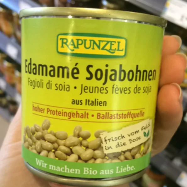 Boabe de soia Edamame, conservate in saramura, bio, Rapunzel, 200 g