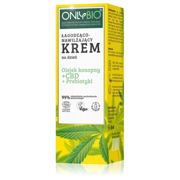 Crema de noapte regeneratoare fata, ulei canepa, CBD, prebiotice, Only Bio, 50 ml