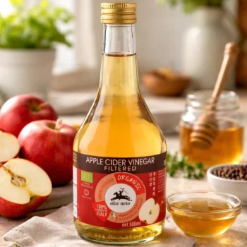 Oțet cidru mere bio filtrat 5% aciditate Alce Nero Italia 500ml