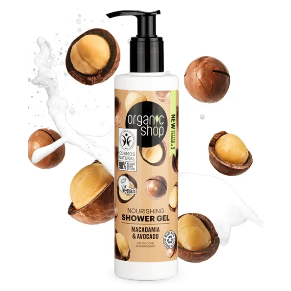Gel de dus , macadamia, avocado, Organic Shop, 280 ml