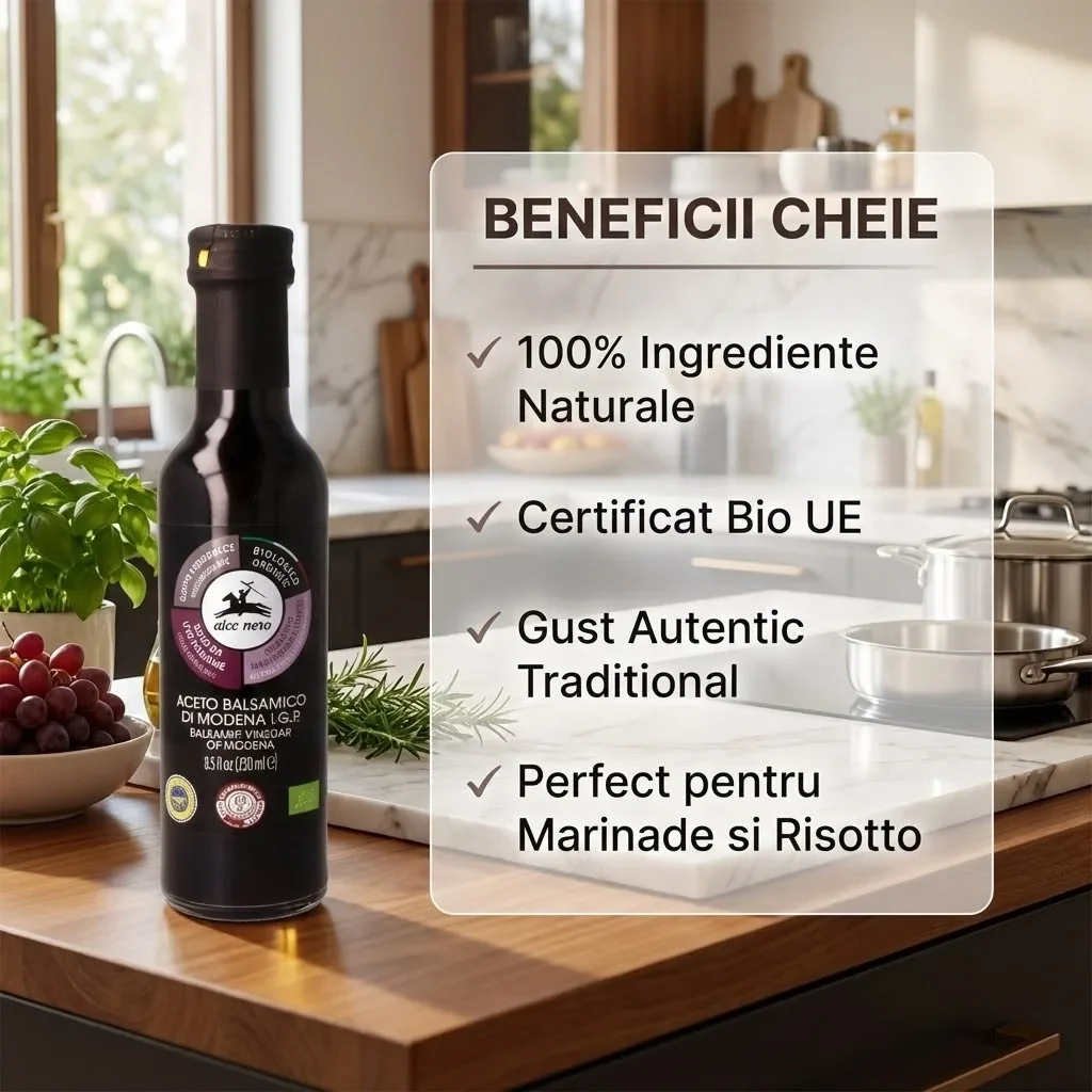 Otet balsamic, filtrat, Modena, struguri bio, Alce Nero, 250 ml