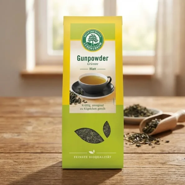 Ceai verde bio antioxidant, Gunpowder, Lebensbaum, 100g - Ceaiuri naturale