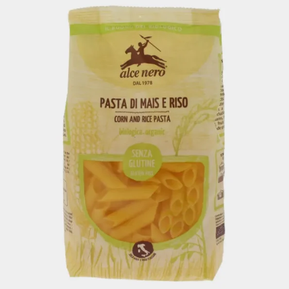 Paste penne din porumb și orez fără gluten Bio 250 g Alce Nero
