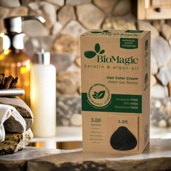 Vopsea de par Biomagic 3.00, maro inchis, fara amoniac, 250 g