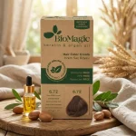 Vopsea de par, Biomagic 6.72 blond inchis, fara amoniac, keratina, ulei argan, 250 g - Produse cosmetice