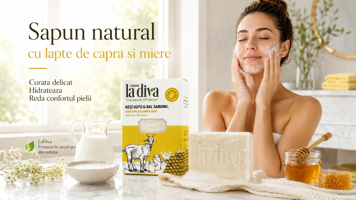 Săpun solid cu lapte de capră și miere, La Diva, 100 g - Produse de igiena personala